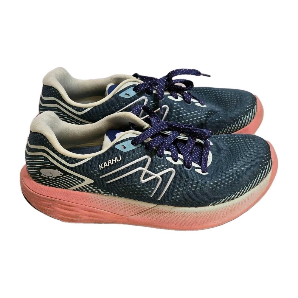 👟 Karhu Ikoni Ortix‎ Women's Running Shoes Navy Pink Cushioned Support US 9.5